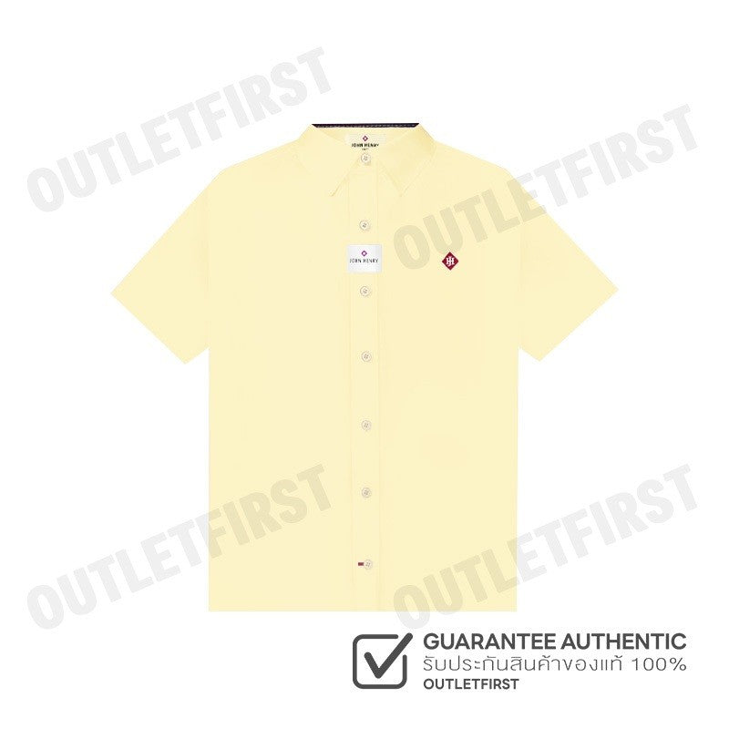 JOHN HENRY รุ่น MEN'S SHORT SLEEVES SLIM FIT SHIRT (BEIGE) Code: JH F324MSSSM55 เสื้อเชิ้ต เสื้อแขนสั้น เสื้อผู้ชาย