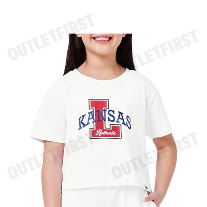 LEE รุ่น CROPPED FIT NEW PREPS COLLECTION GIRL TEE SHORT SLEEVE [KIDS] CODE: LK F124GTSSN38 เสื้อยืด เสื้อครอป แขนสั้น