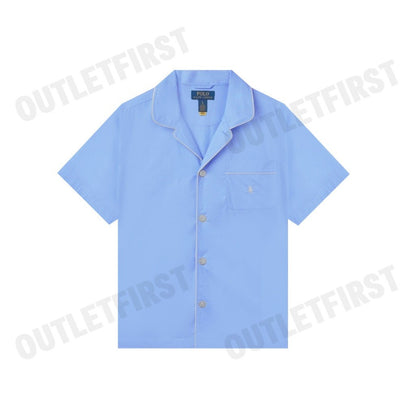 POLO RALPH LAUREN รุ่น COTTON SHORT PYAJAMA SET SOLID AUSTIN BLUE CODE: 714899503005 เซ็ทชุดนอน ชุดนอนผู้ชาย ชุดนอนสีฟ้า