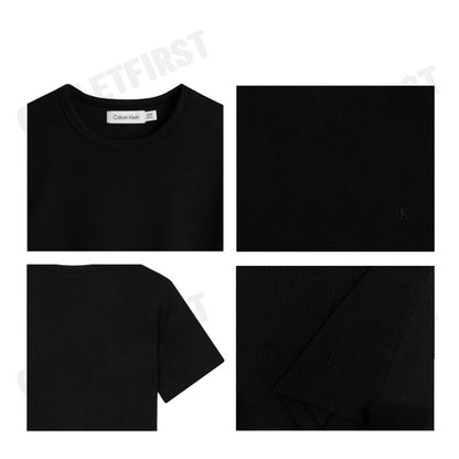 CALVIN KLEIN รุ่น RIBBED SLIM FIT CREWNECK T-SHIRT CODE: 40WJ217 BAE เสื้อยืดคอกลม เสื้อแขนสั้น เสื้อผู้หญิง
