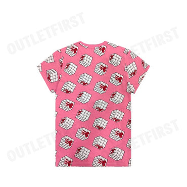 JOHN HENRY รุ่น CUBIC COLLAR BLOCK PATTERN PRINTED T-SHIRT (PINK) CODE: JH S124MTSSM17 เสื้อยืดคอกลม เสื้อยืดผู้ชาย