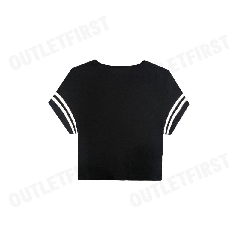 PAUL FRANK รุ่น WOMEN'S FASHION TEE TEXT ZOOM CROP CODE: PFGLTSSM8070 เสื้อครอป เสื้อยืดผู้หญิง เสื้อแขนสั้น