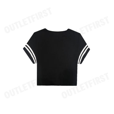 PAUL FRANK รุ่น WOMEN'S FASHION TEE TEXT ZOOM CROP CODE: PFGLTSSM8070 เสื้อครอป เสื้อยืดผู้หญิง เสื้อแขนสั้น