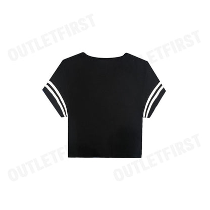 PAUL FRANK รุ่น WOMEN'S FASHION TEE TEXT ZOOM CROP CODE: PFGLTSSM8070 เสื้อครอป เสื้อยืดผู้หญิง เสื้อแขนสั้น