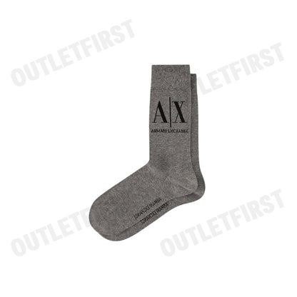 ARMANI EXCHANGE รุ่น TENNIS SOCKS WITH LOGO CODE: 953033 CC653 00048  ถุงเท้าข้อยาว ถุงเท้าสีเทา ถุงเท้าอมานี่