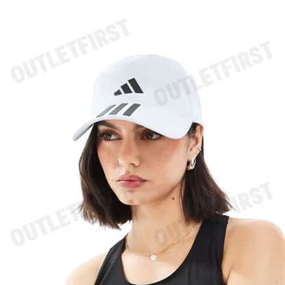ADIDAS รุ่น 3-STRIPES AEROREADY RUNNING TRAINING BASEBALL CAP CODE: HT2043 หมวกแก็ป หมวกเบสบอล หมวกสีขาว