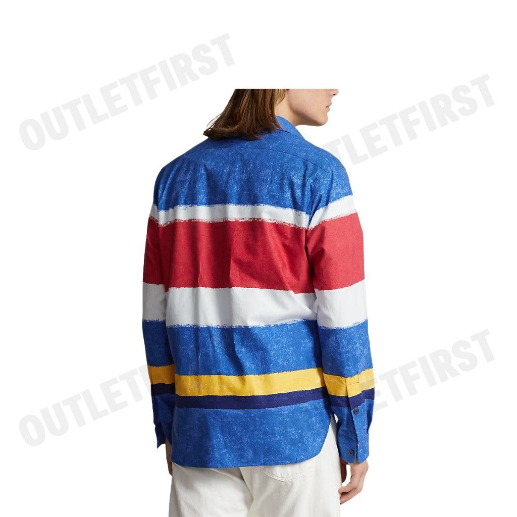 POLO RALPH LAUREN รุ่น CLASSIC FIT STRIPED OXFORD WORKSHIRT CODE: 710925261001 เสื้อแขนยาว เสื้อเชิ้ต เสื้อผู้ชาย