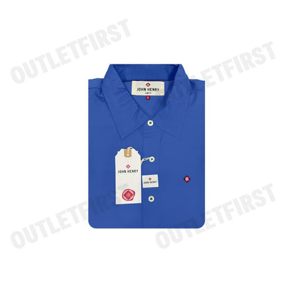 JOHN HENRY รุ่น MEN'S SHORT SLEEVES SLIM FIT SHIRT (ROYAL BLUE) CODE: JH F224MSSSM52 เสื้อเชิ้ตแขนสั้น เสื้อเชิ้ตผู้ชาย