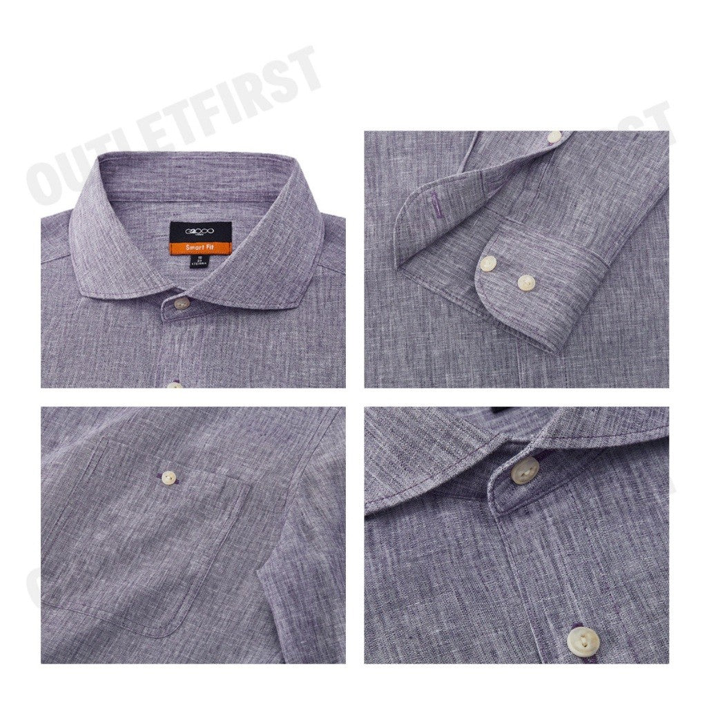 G2000 รุ่น LINEN BLEND CASUAL SHIRT IN SMART FIT WINDSOR COLLAR CODE: 41129912 87 เสื้อเชิ้ตแขนยาว เสื้อเชิ้ตผู้ชาย