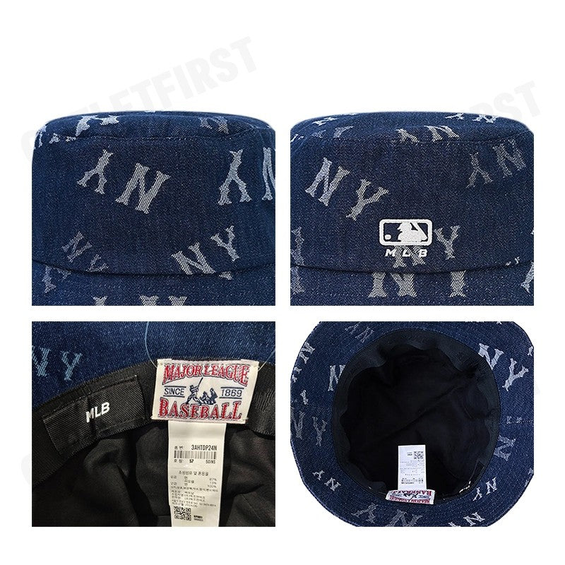 MLB รุ่น DENIM COOPERS MEGA LOGO NEW YORK YANKEES CODE: 3AHTDP24N 50INS หมวกบักเก็ต หมวกเฟร๊ปเป้ หมวกเอ็มแอลบี