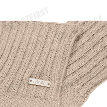 ARMANI EXCHANGE รุ่น LUREX YARN GLOVES CODE: 944617 4F305 02563  ถุงมือ ถุงมือสีทอง สำหรับผู้หญิงผู้ชาย