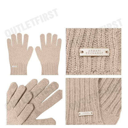 ARMANI EXCHANGE รุ่น LUREX YARN GLOVES CODE: 944617 4F305 02563  ถุงมือ ถุงมือสีทอง สำหรับผู้หญิงผู้ชาย