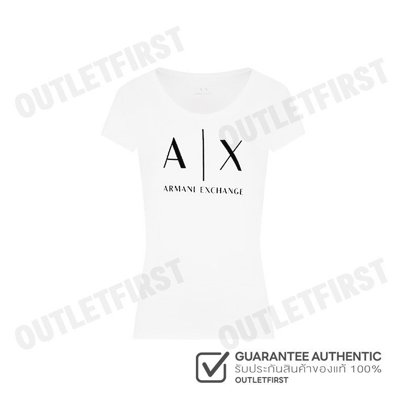 ARMANI EXCHANGE รุ่น PIMA COTTON PRINT LONG SLEEVE T-SHIRT CODE: 8NYT70 YJ16Z 1000 เสื้อยืดคอกลม เสื้อยืด เสื้อแขนสั้น