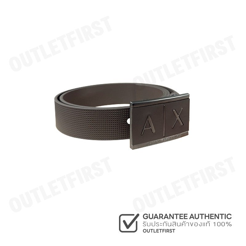 ARMANI EXCHANGE รุ่น LEATHER BELT WITH RECTANGULAR BUCKLE CODE: 951019 CC507 00354 เข็มขัด เข็มขัดผู้ชาย เข็มขัดหนัง