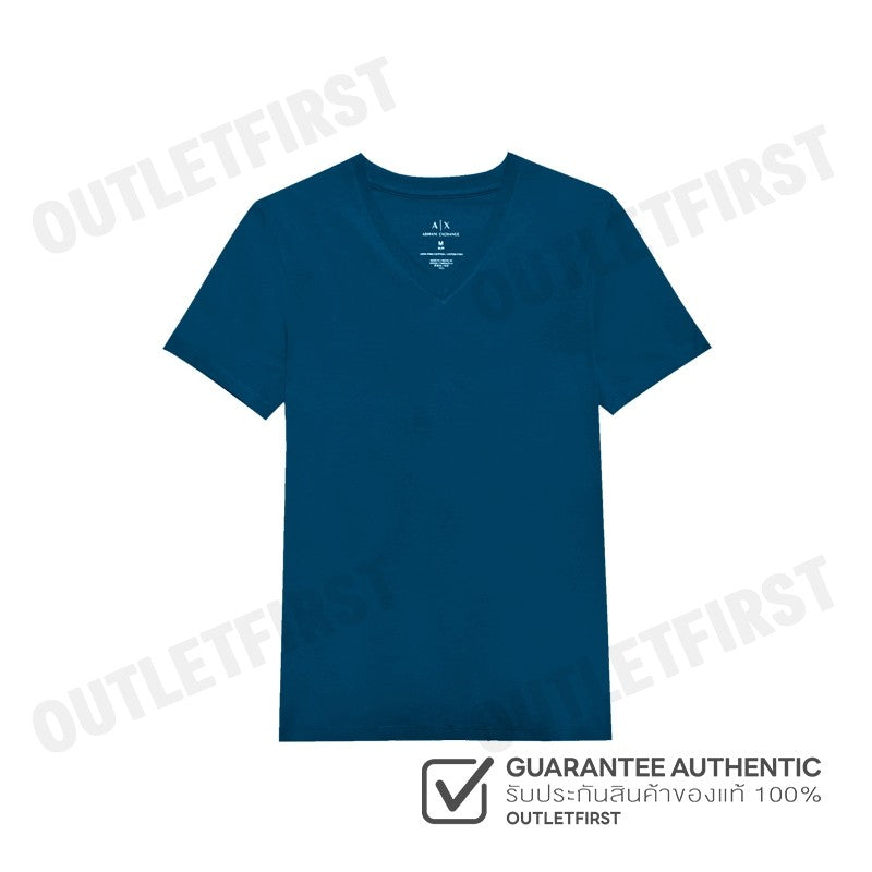 ARMANI EXCHANGE รุ่น SLIM FIT T-SHIRT IN PIMA COTTON JERSEY CODE: 8NZT75 ZJA5Z 15CR เสื้อยืดคอวี เสื้อยืดผู้ชาย เสื้อยืด