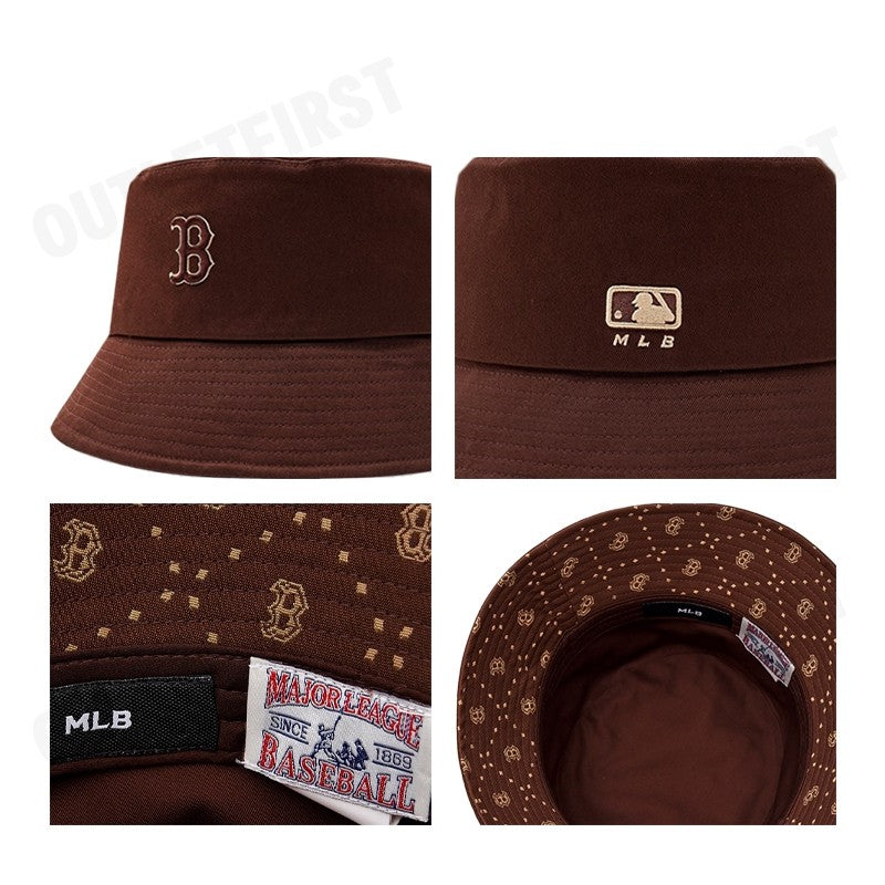 MLB รุ่น DIAMOND MONOGRAM POINT UNISEX BUCKET HAT CODE: 3AHTM103N 43BRD หมวกบักเก็ต หมวกเฟร๊ปเป้ หมวกเอ็มแอลบี