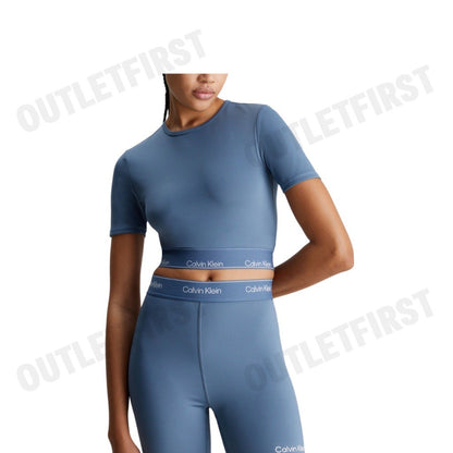CALVIN KLEIN SPORT รุ่น CROPPED GYM T-SHIRT CODE: 4WS4K194 420 เสื้อครอป เสื้อแขนสั้น เสื้อออกกำลังกาย