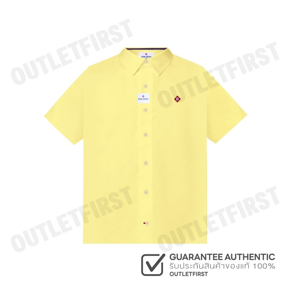 JOHN HENRY รุ่น MEN'S SHORT SLEEVES SLIM FIT SHIRT (YELLOW) CODE: JH F224MSSSM52 เสื้อเชิ้ตแขนสั้น เสื้อเชิ้ตผู้ชาย