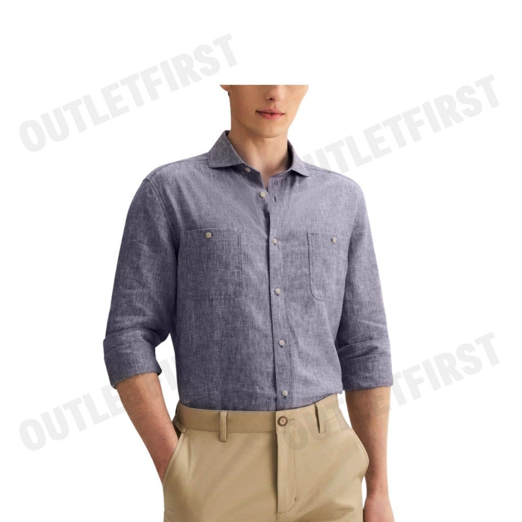G2000 รุ่น LINEN BLEND CASUAL SHIRT IN SMART FIT WINDSOR COLLAR CODE: 41129912 87 เสื้อเชิ้ตแขนยาว เสื้อเชิ้ตผู้ชาย