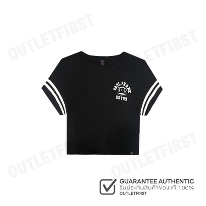 PAUL FRANK รุ่น WOMEN'S FASHION TEE TEXT ZOOM CROP CODE: PFGLTSSM8070 เสื้อครอป เสื้อยืดผู้หญิง เสื้อแขนสั้น