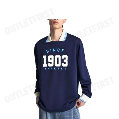 MLB รุ่น UNISEX VARSITY POLO SHIRT CODE: 3ATSV0944 50NYS เสื้อโปโล เสื้อแขนยาว เสื้อผู้ชาย