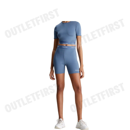 CALVIN KLEIN SPORT รุ่น CROPPED GYM T-SHIRT CODE: 4WS4K194 420 เสื้อครอป เสื้อแขนสั้น เสื้อออกกำลังกาย