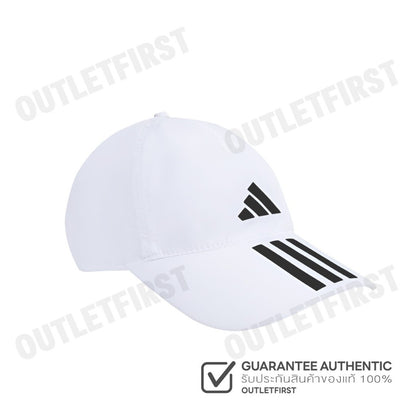 ADIDAS รุ่น 3-STRIPES AEROREADY RUNNING TRAINING BASEBALL CAP CODE: HT2043 หมวกแก็ป หมวกเบสบอล หมวกสีขาว