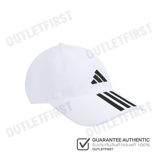 ADIDAS รุ่น 3-STRIPES AEROREADY RUNNING TRAINING BASEBALL CAP CODE: HT2043 หมวกแก็ป หมวกเบสบอล หมวกสีขาว