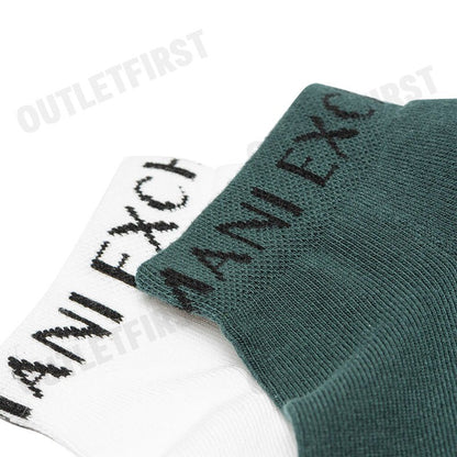 ARMANI EXCHANGE รุ่น 2 PACK SHORT SPONGE SOCKS CODE: 956013 CC406 18911 ถุงเท้าข้อสั้น ถุงเท้าผู้ชาย ถุงเท้า
