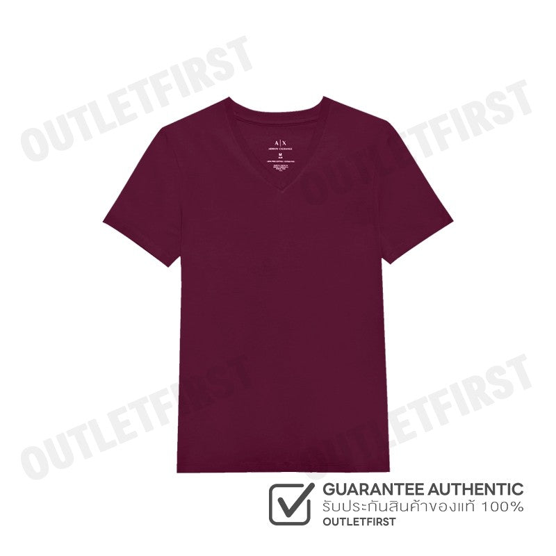 ARMANI EXCHANGE รุ่น SLIM FIT T-SHIRT IN PIMA COTTON JERSEY CODE: 8NZT75 ZJA5Z 14BC เสื้อยืดคอวี เสื้อยืดผู้ชาย เสื้อยืด
