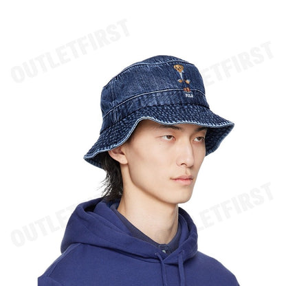 POLO RALPH LAUREN รุ่น POLO BEAR DENIM BUCKET HAT CODE: 710935295001 หมวกบักเก็ต หมวกยีนส์ หมวก