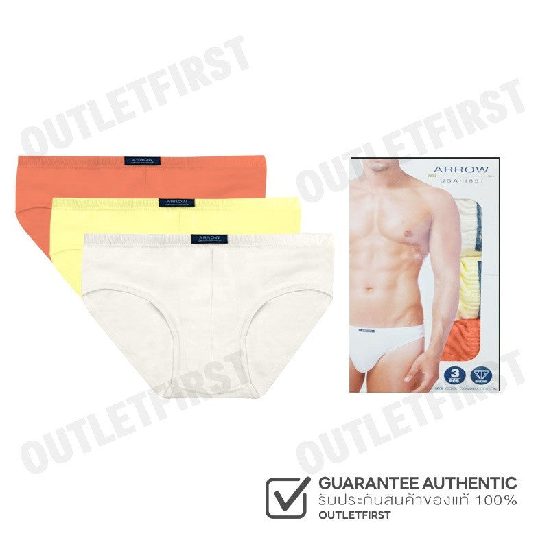 ARROW COOL COMBED COTTON 3 PACK COLOR YELLOW / ORANGE / CREAM CODE: MXCB83AS2CRC5