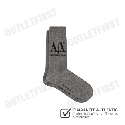 ARMANI EXCHANGE รุ่น TENNIS SOCKS WITH LOGO CODE: 953033 CC653 00048  ถุงเท้าข้อยาว ถุงเท้าสีเทา ถุงเท้าอมานี่
