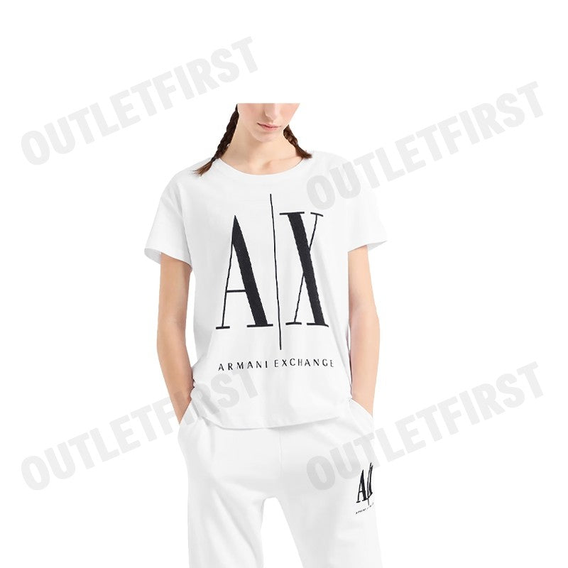 ARMANI EXCHANGE รุ่น RELAXED FIT ICON PROJECT T-SHIRT CODE: 8NYTCX YJG3Z 5100 เสื้อยืดคอกลม เสื้อแขนสั้น เสื้อผู้หญิง