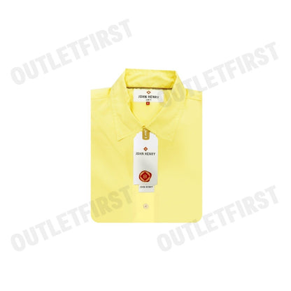 JOHN HENRY รุ่น MEN'S SHORT SLEEVES SLIM FIT SHIRT (YELLOW) CODE: JH F224MSSSM52 เสื้อเชิ้ตแขนสั้น เสื้อเชิ้ตผู้ชาย