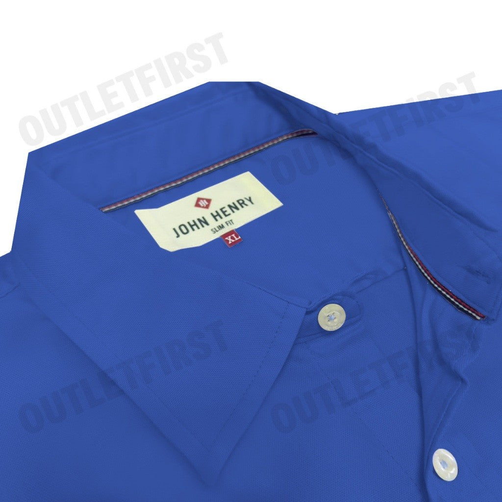 JOHN HENRY รุ่น MEN'S SHORT SLEEVES SLIM FIT SHIRT (ROYAL BLUE) CODE: JH F224MSSSM52 เสื้อเชิ้ตแขนสั้น เสื้อเชิ้ตผู้ชาย