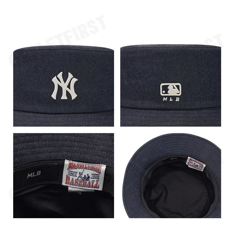 MLB รุ่น BASIC DENIM BUCKET HAT NEW YORK YANKEES CODE: 3AHTD014N 50NYD หมวกบักเก็ต หมวกปีกเฟร๊ปเป้ หมวกเอ็มแอลบี