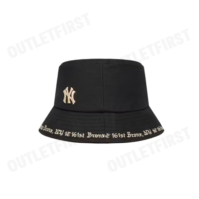 MLB รุ่น UNISEX GOTHIC LETTERING BUCKET HAT CODE: 3AHTHG01N 50BKS หมวกบักเก็ต หมวกเฟร็ปเป้ หมวกสีดำ