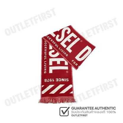 DIESEL รุ่น S-BISC SCIARPA CODE: A06643 OJKKR 42A ผ้าพันคอ ผ้าพันคอขาวแดง ผ้าคลุมไหล่