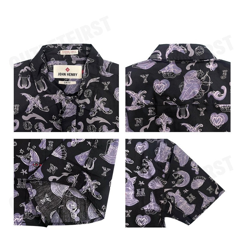 JOHN HENRY รุ่น MEN'S SHORT SLEEVES SLIM FIT SHIRT SUPER SOFT (BLACK) CODE: JH F124MSSSM06 เสื้อเชิ้ตแขนสั้น เสื้อเชิ้ต