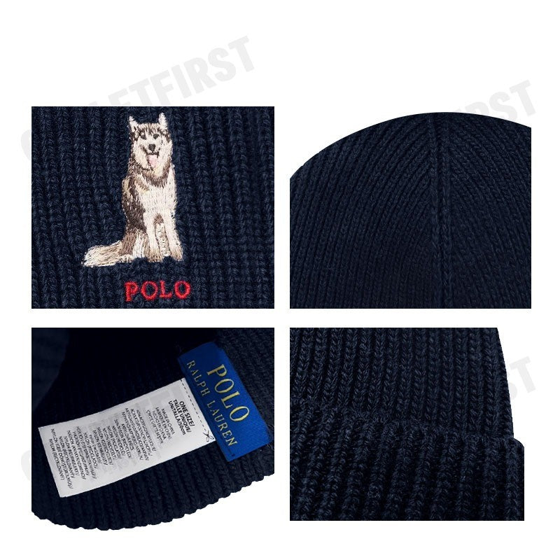 POLO RALPH LAUREN รุ่น HUSKY DOG BEANIE CODE: 449959442002 หมวกบีนนี่ หมวกไหมพรม หมวกโปโล