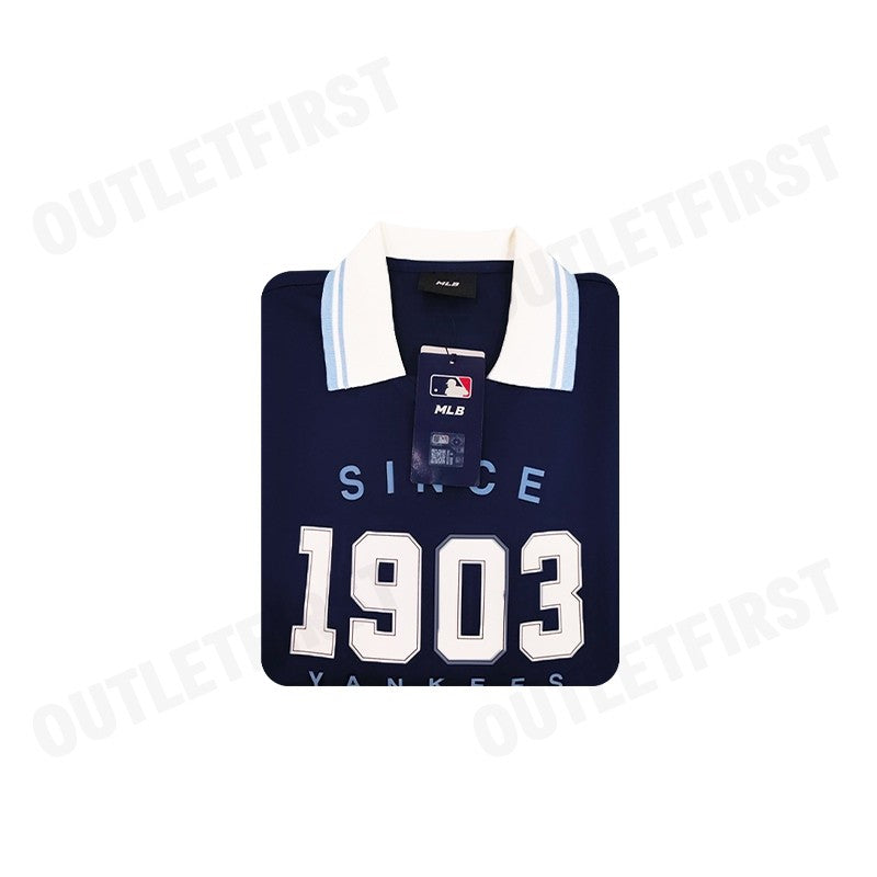 MLB รุ่น UNISEX VARSITY POLO SHIRT CODE: 3ATSV0944 50NYS เสื้อโปโล เสื้อแขนยาว เสื้อผู้ชาย