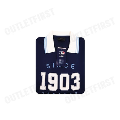 MLB รุ่น UNISEX VARSITY POLO SHIRT CODE: 3ATSV0944 50NYS เสื้อโปโล เสื้อแขนยาว เสื้อผู้ชาย