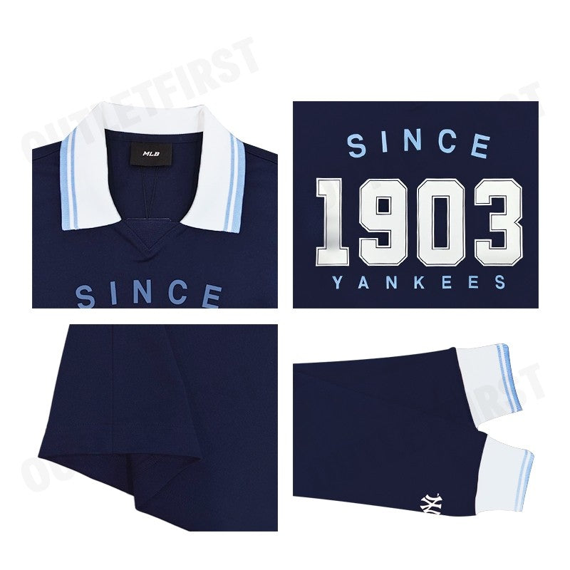 MLB รุ่น UNISEX VARSITY POLO SHIRT CODE: 3ATSV0944 50NYS เสื้อโปโล เสื้อแขนยาว เสื้อผู้ชาย