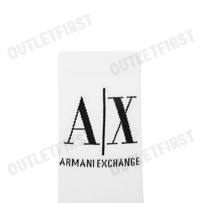 ARMANI EXCHANGE รุ่น TENNIS SOCKS WITH LOGO CODE: 953033 CC653 00010 ถุงเท้าข้อยาว ถุงเท้าสีขาว ถุงเท้าอมานี่