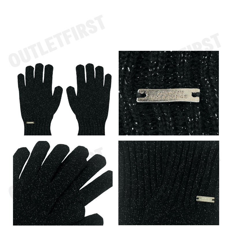 ARMANI EXCHANGE รุ่น LUREX YARN GLOVES CODE: 944617 4F305 00020 ถุงมือ ถุงมือสีดำ สำหรับผู้ชายผู้หญิง