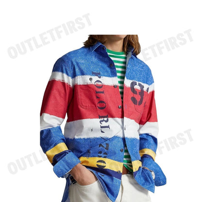 POLO RALPH LAUREN รุ่น CLASSIC FIT STRIPED OXFORD WORKSHIRT CODE: 710925261001 เสื้อแขนยาว เสื้อเชิ้ต เสื้อผู้ชาย