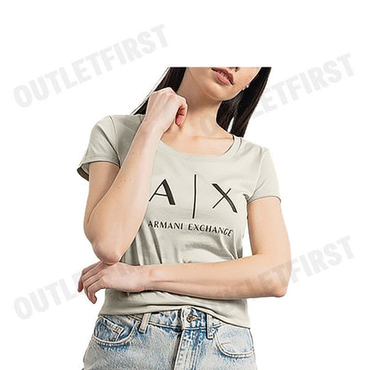 ARMANI EXCHANGE รุ่น PIMA COTTON PRINT LONG SLEEVE T-SHIRT CODE: 8NYT70 YJ16Z 1786 เสื้อยืดคอกลม เสื้อผู้หญิง แขนสั้น