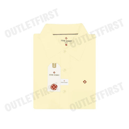 JOHN HENRY รุ่น MEN'S SHORT SLEEVES SLIM FIT SHIRT (BEIGE) Code: JH F324MSSSM55 เสื้อเชิ้ต เสื้อแขนสั้น เสื้อผู้ชาย