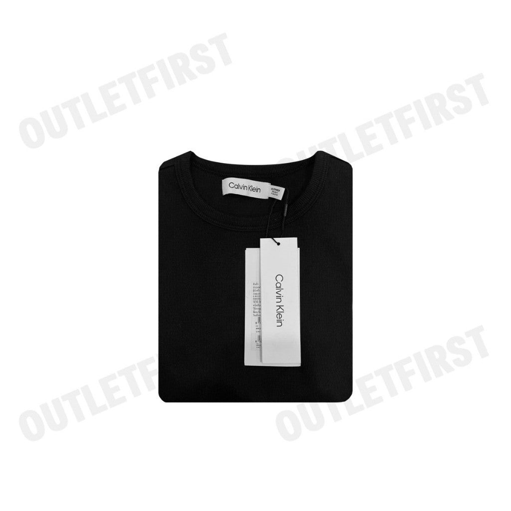 CALVIN KLEIN รุ่น RIBBED SLIM FIT CREWNECK T-SHIRT CODE: 40WJ217 BAE เสื้อยืดคอกลม เสื้อแขนสั้น เสื้อผู้หญิง